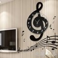 音樂音符客廳掛鐘時尚創意鐘表個性石英鐘田園裝飾時鐘靜音藝術鐘