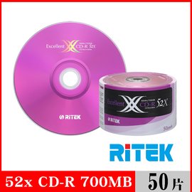 RITEK錸德52X CD-R白金片X版/50片裸裝- PChome 商店街