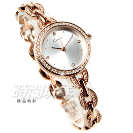 Kimio金米歐 奢華晶鑽 氣質典雅 纖細腕錶 防水手錶 手鍊錶 手環 玫瑰金電鍍 女錶 K6282玫白