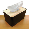 B3919木蓋黑面紙盒(中號)/木質/質感收納/面紙盒/木蓋/衛生紙盒/簡約/黑色/贈品禮品