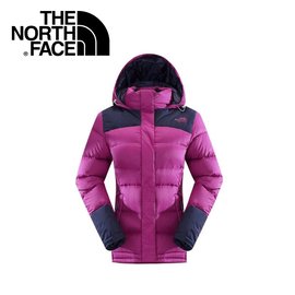【The North Face 女 800 fill羽絨兜帽外套《紫紅/宇宙藍》】CTV7/保暖/登山/賞雪