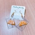 ？全新飾品網拍現貨👉🏻水果切片 橘子包裝 垂墜耳環