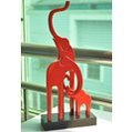 zakka精品雜貨Vintage非洲動物木雕意像創意三隻紅色大象家族ZOO象家居擺飾裝飾模型木製品