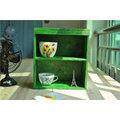 zakka精品雜貨Vintage田園風質感家飾Green綠色2層置物木櫃雙層收納木櫃2格櫃原木展示櫃咖啡杯架