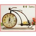 19世紀腳踏車刷舊造型圓形時鐘 復刻鐘 懷舊感座鐘 新古典風 復古數字鐘 鐵馬 拍照道具