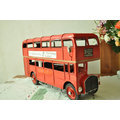 Zakka精品 Vintage 手工鐵製 英倫 英國經典紅色雙層巴士 BUS 模型 擺飾 鐵皮玩具 裝飾 道具