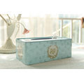 ZAKKA☆精品 設計小物 歐式 典雅 裝飾藝術花紋 氣質淡藍 面紙盒 紙巾盒 鐵盒 503045