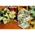ZAKKA 精品 Vintage歐式古典浪漫 圓頂方形雕花裝飾造型鳥籠藝術鐵製燭台 白色小鳥籠燭臺