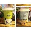 ZAKKA☆精品 創意可愛動物臉表情設計帶蓋咖啡杯 馬克杯 水杯 牛奶杯 隨手杯 PANDA 小熊 小貓咪 小狗 餐具