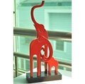 zakka 精品 Vintage 非洲動物木雕 意像風格設計 三隻紅色大象家族 ZOO 象 家居擺飾 裝飾 模型 木製品