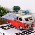 zakka 歐美鄉村LOFT工業風 經典T2 麵包車手工鐵製模型 小巴士BUS 遮陽棚行李旅行車 造型個性擺飾 禮物