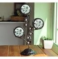 ZAKKA 精品雜貨 Vintage歐式復古古典浪漫 小花裝飾藝術花紋玻璃造型鐵製燭台 黑色花朵造型玻璃鐵燭臺