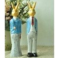 zakka 精品雜貨 Vintage 北歐設計動物木雕 手作彩繪 兔子先生 兔子小姐 彩繪兔 家居可愛擺飾 裝飾 兔木製品 禮品小物
