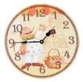 zakka雜貨 Vintage歐式鄉村風 餐廳廚師風格圖案掛鐘 羅馬數字無框時鐘 掛鐘 造型鐘 圓鐘 牆面裝飾佈置掛飾