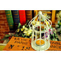 ZAKKA 精品雜貨 Vintage歐式復古古典浪漫 俄羅斯屋頂造型鳥籠藝術鐵製燭台 白色小鳥籠造型燭臺