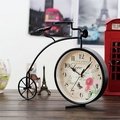 zakka雜貨 歐美家飾 仿舊黑色18世紀腳踏車造型數字鐵製座鐘 歐式鄉村風刷舊復古自行車模型桌鐘 時鐘傢飾品 民宿咖啡