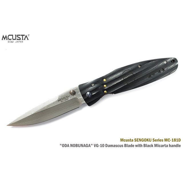 MCUSTA 黑電木柄大馬士革VG10折刀(織田信長家徽) -#MCUSTA MC-181D