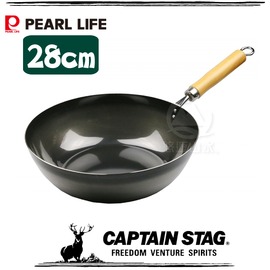 【CAPTAIN STAG 日本 鹿牌 PEARL The鐵 鐵煎鍋 《28cm》】HB-2406/深型鐵鍋/炒鍋/鍋子/鐵鍋