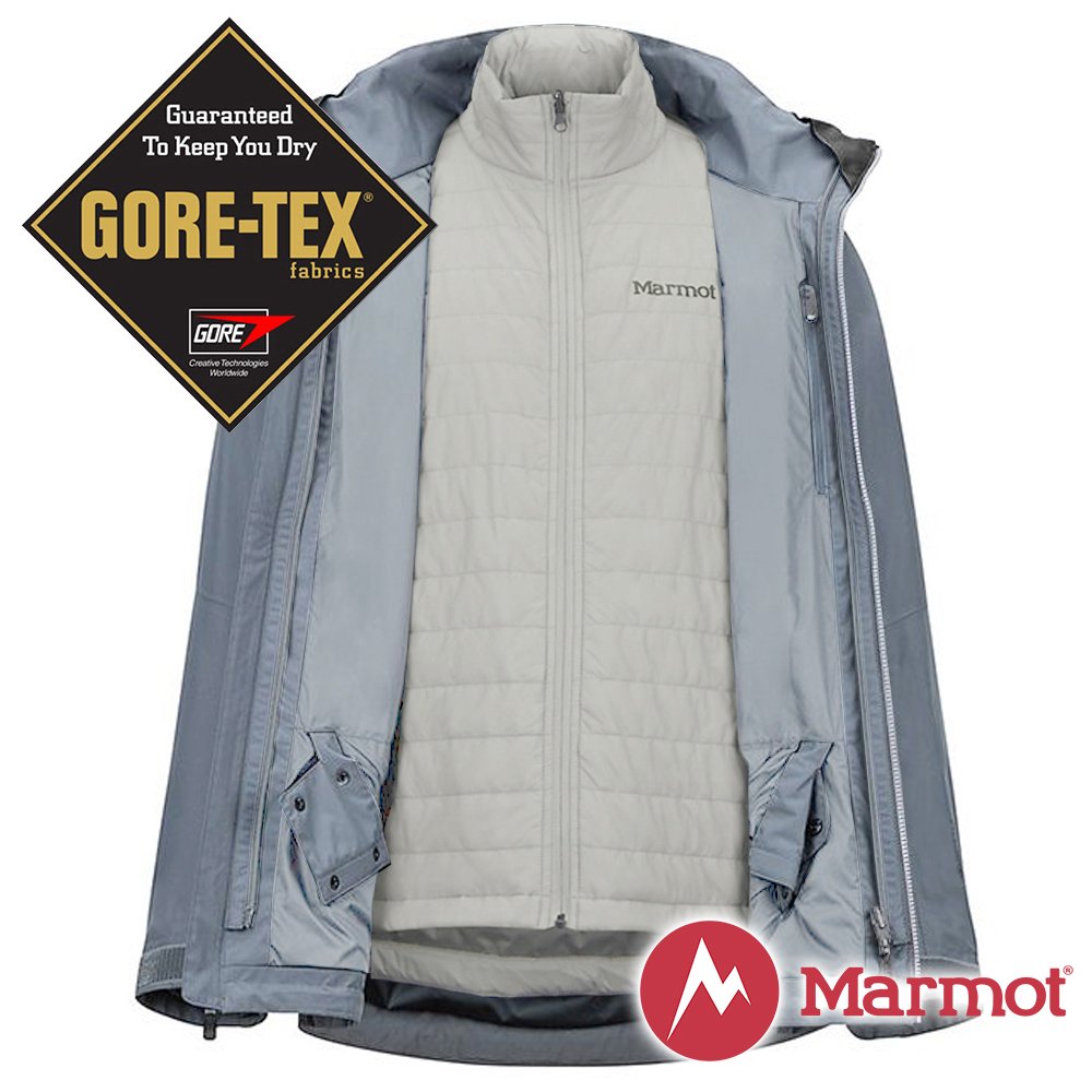 【Marmot】男 GORE-TEX KT二件式外套『鐵灰』 74700-1515 戶外 登山 防風 防潑水 透氣 兩件式外套