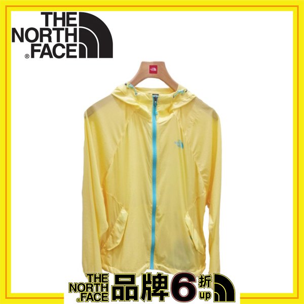 【The North Face 女 防晒外套《黃》】2VEO/透氣/防水/兜帽外套/連帽外套/輕量風衣