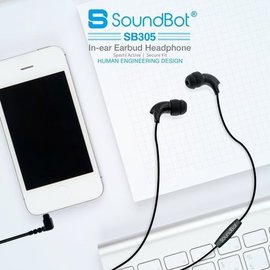 美國聲霸SoundBot SB305運動型人體工學入耳式耳機 福利品