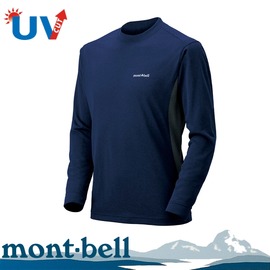 【Mont-Bell 日本 男款 WICKRON ZEO 長袖排汗T恤《靛藍》】1104938/圓領長袖/休閒衫/防曬長袖/快乾抗臭