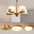 【KEO】KC燈具現代北歐簡約木藝吸頂燈日式中式木質方糖餐廳客廳吊