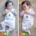 【KEO】春秋嬰兒連體衣條紋紳士背帶哈衣爬服 長袖全棉連身衣服0-1歲新款