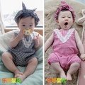 【KEO】夏季嬰兒服裝 韓版全棉無袖格子哈衣連體衣夏季女寶寶服裝 送頭飾(648元)