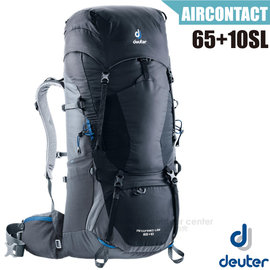 【德國 Deuter】Aircontact Lite 65+10L 專業輕量拔熱透氣背包(大容量設計+Vari Quick速調肩帶系統).適健行登山_4340318 黑