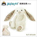 ✿蟲寶寶✿【英國Jellycat】最柔軟的安撫娃娃 經典兔子玩偶(31cm) 碎花白色