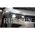 ●○RUN SUN 車燈,車材○● 全新 福斯 2017 2018 TIGUAN 升級高配樣式 光條黑框魚眼 大燈 LED方向燈