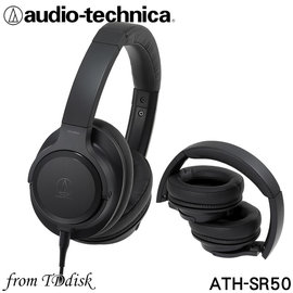 志達電子 ATH-SR50 日本鐵三角 Audio-technica 高解析Hi-Res 可折疊耳罩式耳機 (台灣鐵三角公司貨)