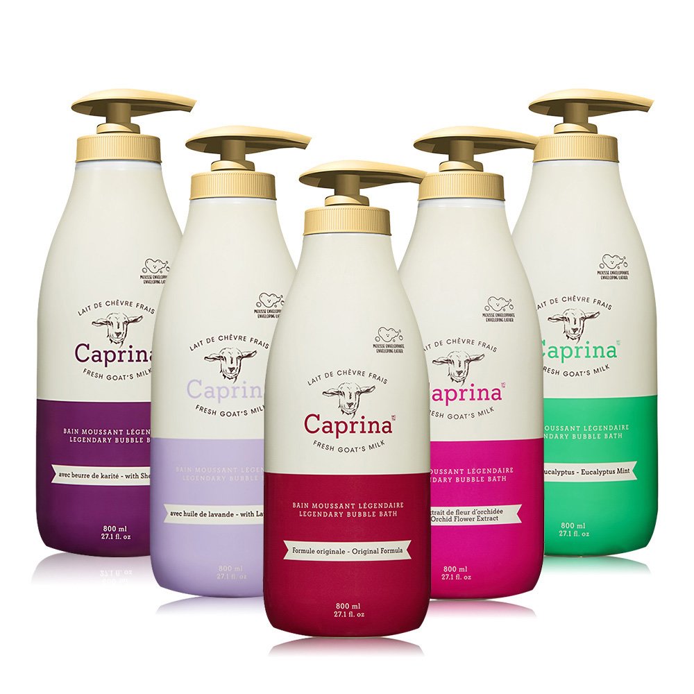 加拿大第一品牌【Caprina】山羊奶泡澡沐浴乳800ml/27oz(5款任選)附壓頭