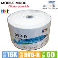 【 mobile 】 16 x dvd r 裸裝 4 7 gb 亮面滿版可列印式 錸德製 50 片 組