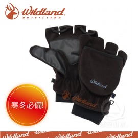 【Wildland 荒野 中性 防風保暖翻蓋手套《黑》】0A32005-54/超細天鵝絨/手心止滑/機車手套