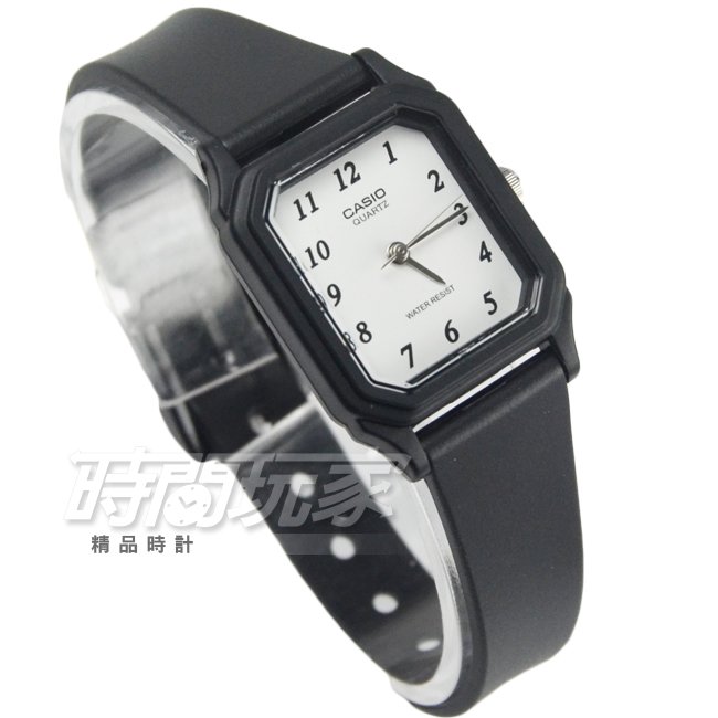 CASIO卡西歐 LQ-142-7B 簡單 輕便 運動數字指針錶 女錶 方形復古 白x黑 LQ-142-7BDF【時間玩家】