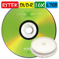 10片-RITEK X版 DVD-R16X/4.7GB/120MIN空白燒錄光碟片