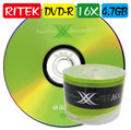 100片-RITEK X版 DVD-R16X/4.7GB/120MIN空白燒錄光碟片