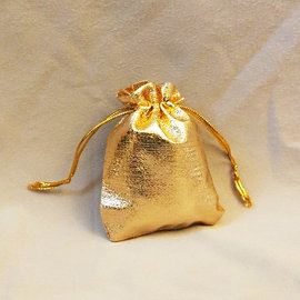 A3978金束口袋-小/抽繩袋/喜糖袋/首飾袋/禮物袋/婚禮包裝/金色/過年/結婚/贈品禮品