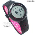 JAGA捷卡 超大液晶顯示 多功能電子錶 夜間冷光 可游泳 保證防水 運動錶 學生錶 M1185-AG(黑粉)