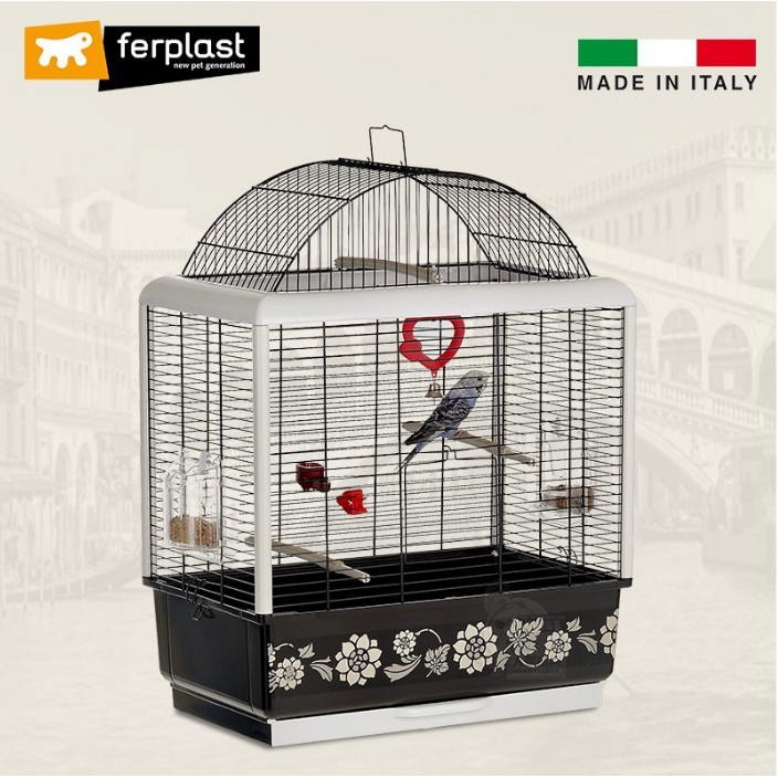 缺《寵物鳥世界》義大利 Ferplast 飛寶 帕拉迪奧（中號）黑色 |進口鳥籠 豪華型鸚鵡寵物鳥籠 DA0328