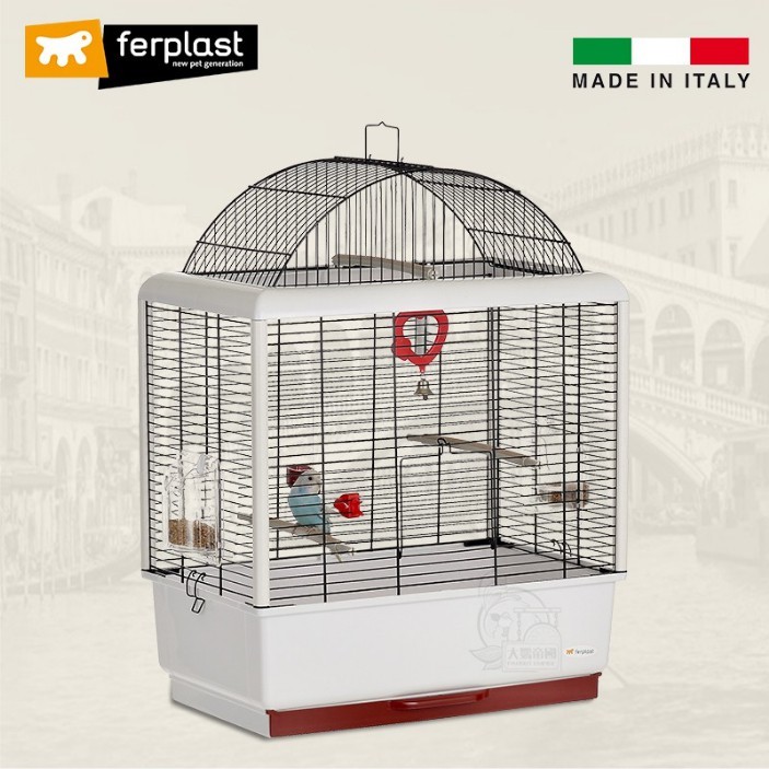 缺/接單引進《寵物鳥世界》義大利 Ferplast 飛寶 帕拉迪奧（中號）白色 |進口鳥籠 豪華型鸚鵡寵物鳥籠 DA0346