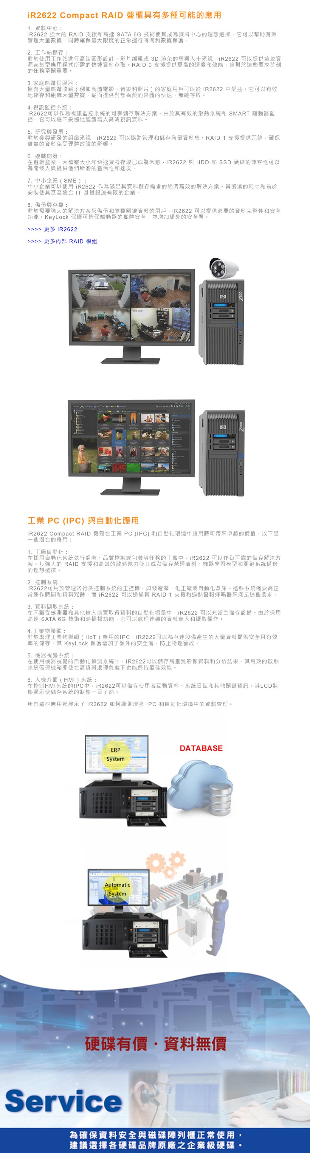 RAIDON iR2622 2bay 2.5吋/3.5吋硬碟 內接式磁碟陣列硬碟抽取盒