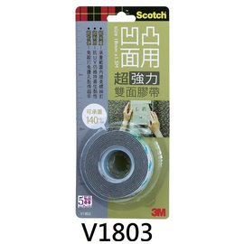 【1768購物網】V1803 Scotch 3M 超強力凹凸面專用超強力雙面膠帶 18mm X 1.5M (VHS系列)