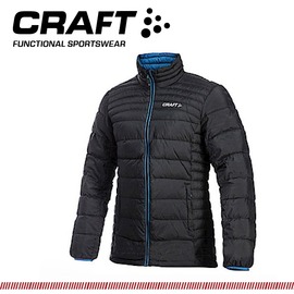 【CRAFT 瑞典 男 輕量羽絨外套《黑/藍》】1902294/防水/防風/保暖外套/登山外套
