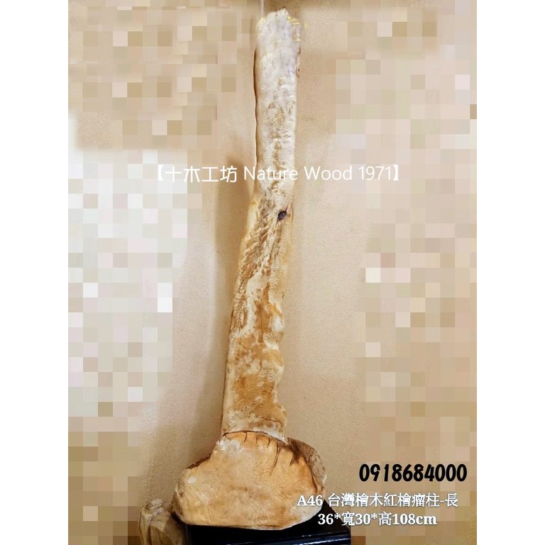 【十木工坊】台灣檜木紅檜-樹瘤柱-高108cm-A46