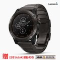 【H.Y SPORT】Garmin fenix 5X plus行動支付音樂GPS複合式心率腕錶 石墨灰鈦錶圈-鈦金錶帶