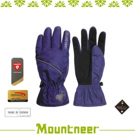 【Mountneer 山林 Primaloft防水反光手套 《紫/銀》】12G06/機車手套/防水/防風