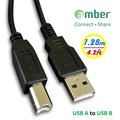 【京徹】 amber USB印表機/事務機傳輸線材_3N無氧銅(OFC) USB-A公 x USB B-公_1.28公尺